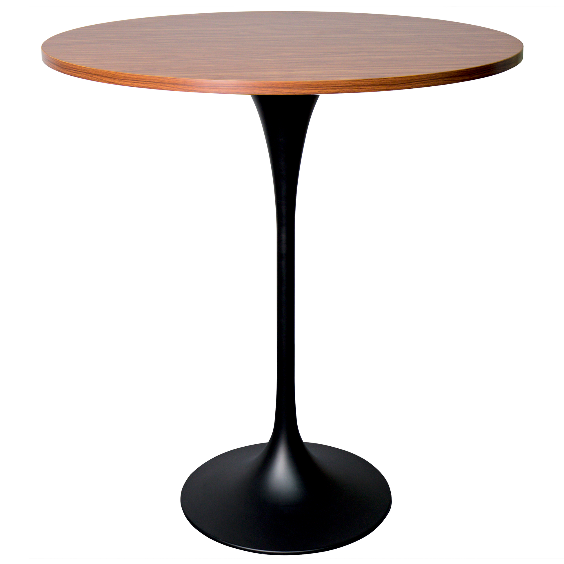 Verve Bar Height Dining Table with Round MDF/Sintered Stone/Resin Top & Black Stainless Steel Base