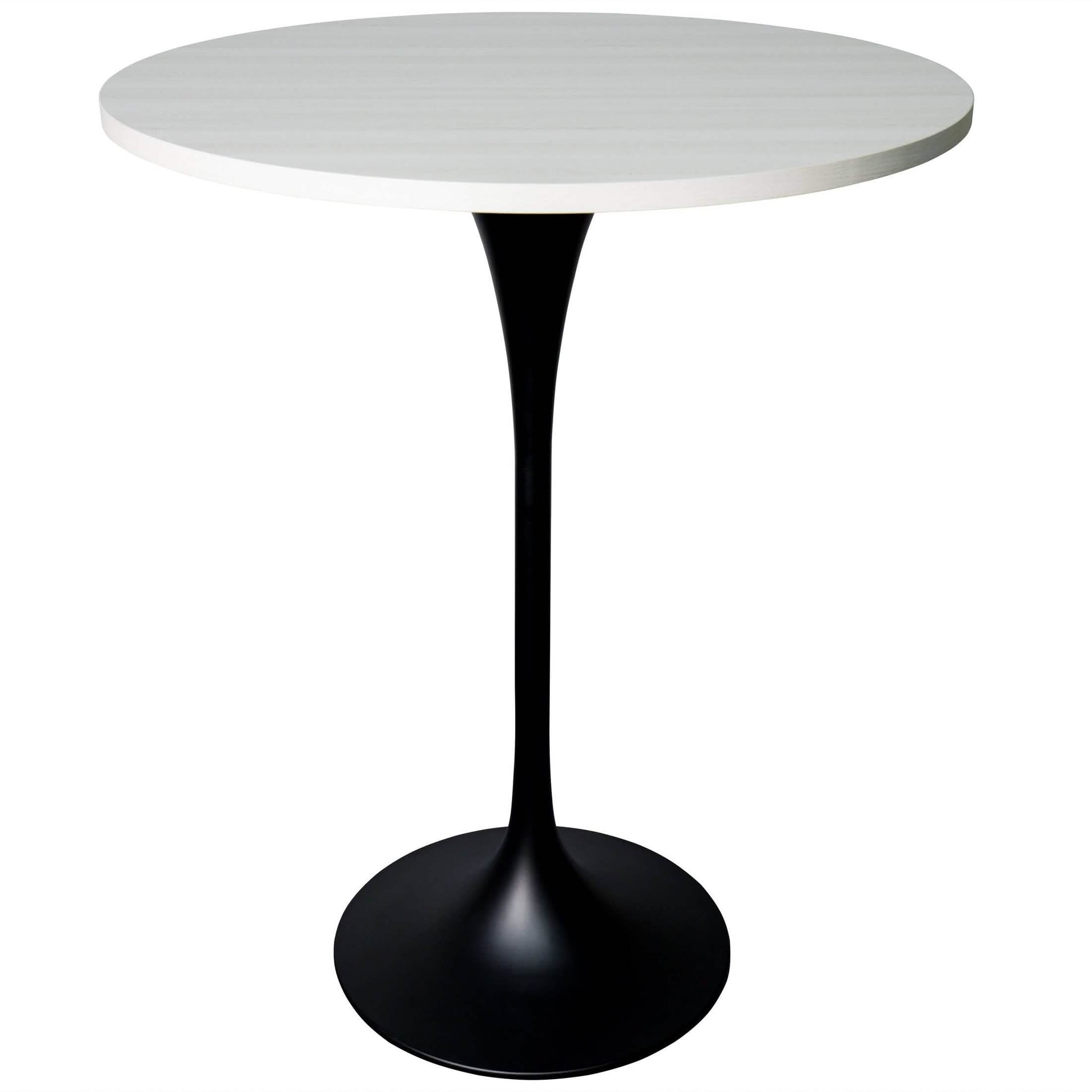 Verve Bar Height Dining Table with Round MDF/Sintered Stone/Resin Top & Black Stainless Steel Base