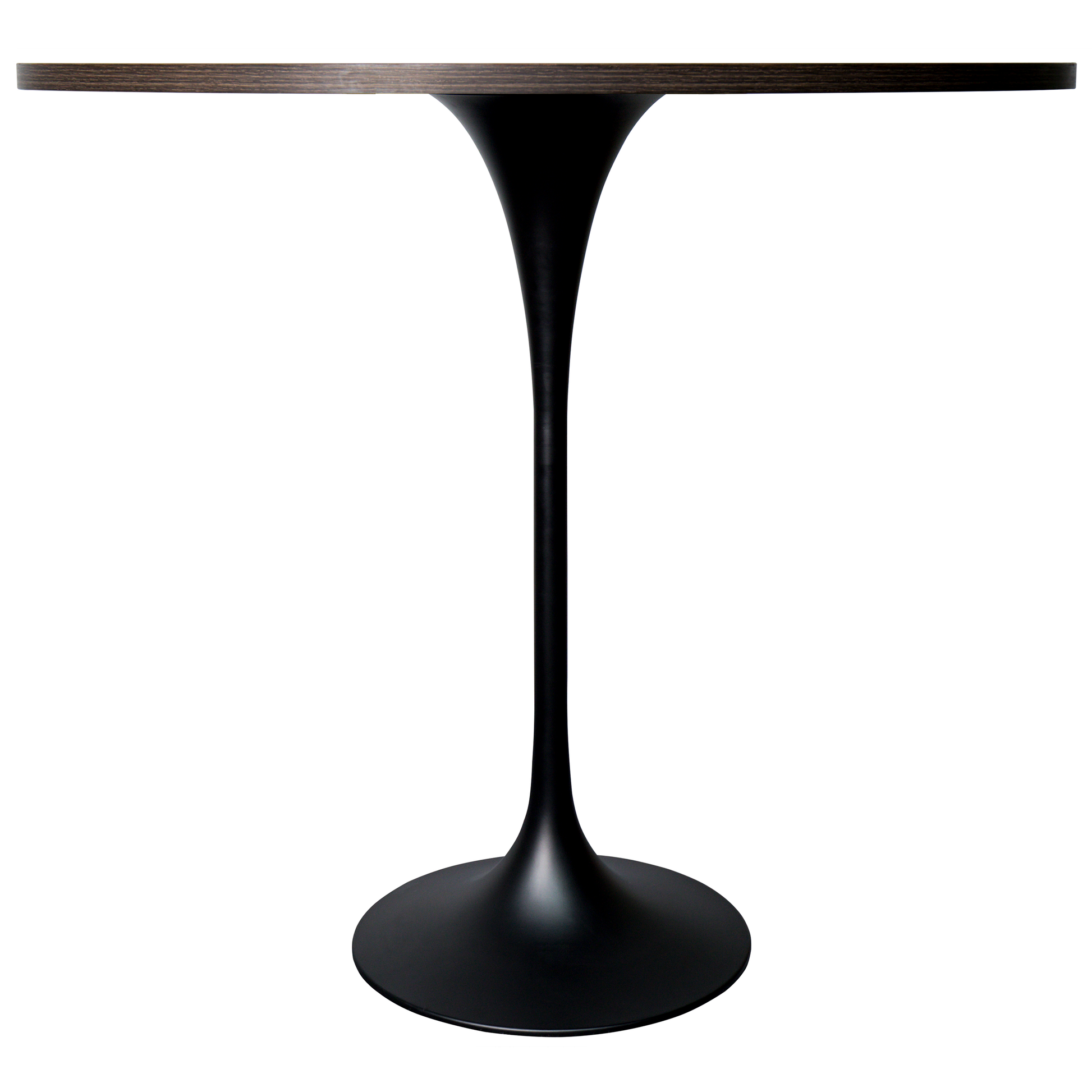 Verve Bar Height Dining Table with Round MDF/Sintered Stone/Resin Top & Black Stainless Steel Base