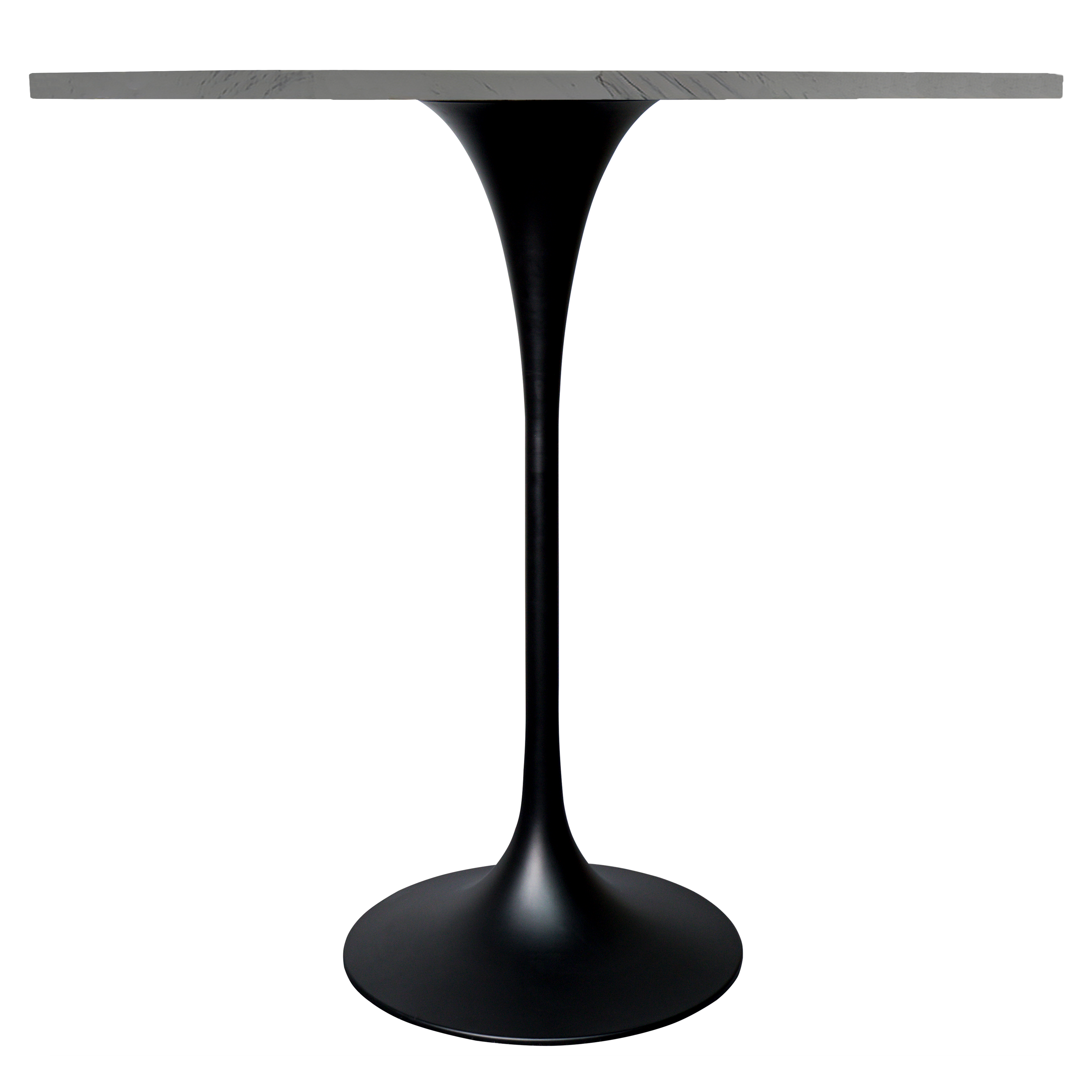 Verve Bar Height Dining Table with Round MDF/Sintered Stone/Resin Top & Black Stainless Steel Base