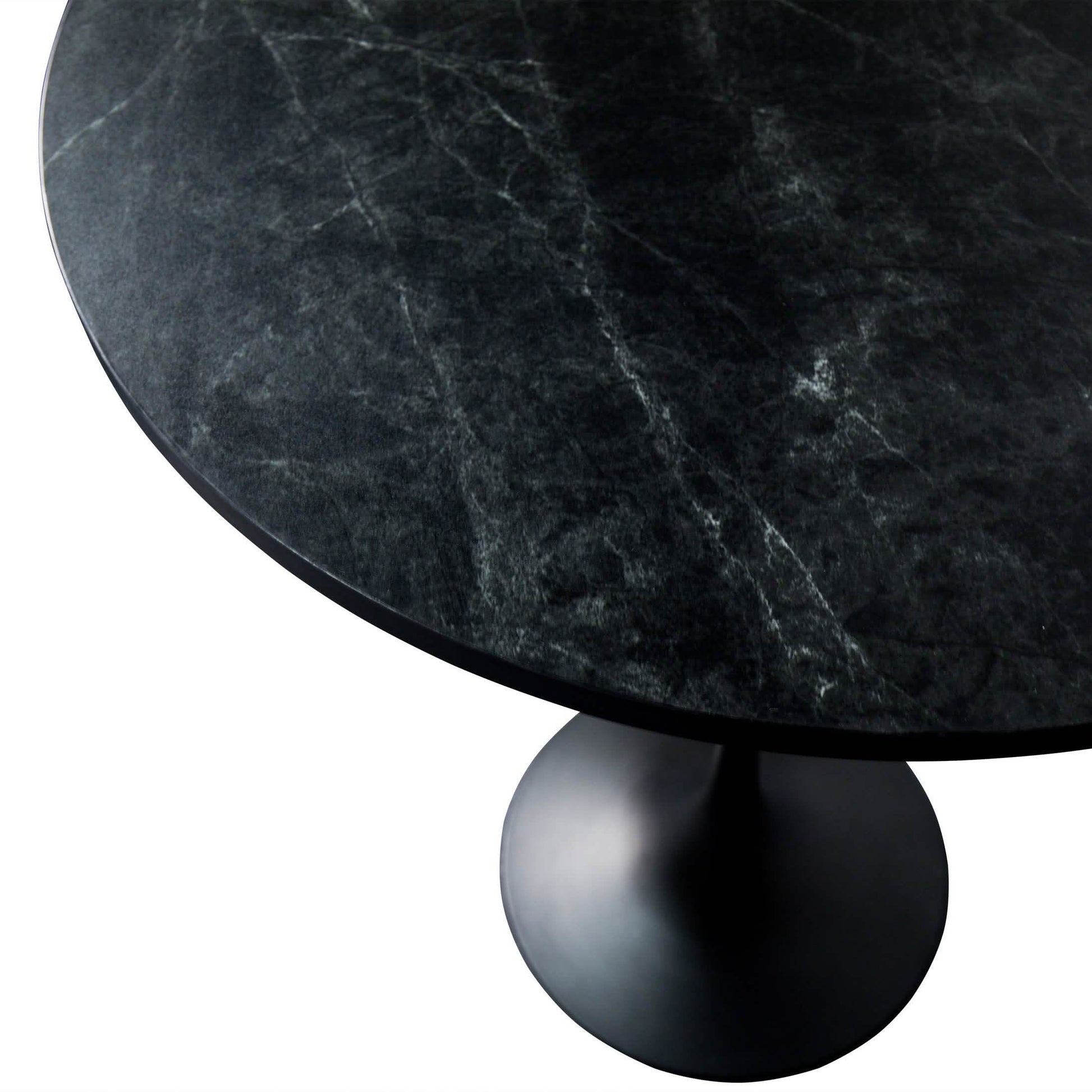 Verve Bar Height Dining Table with Round MDF/Sintered Stone/Resin Top & Black Stainless Steel Base