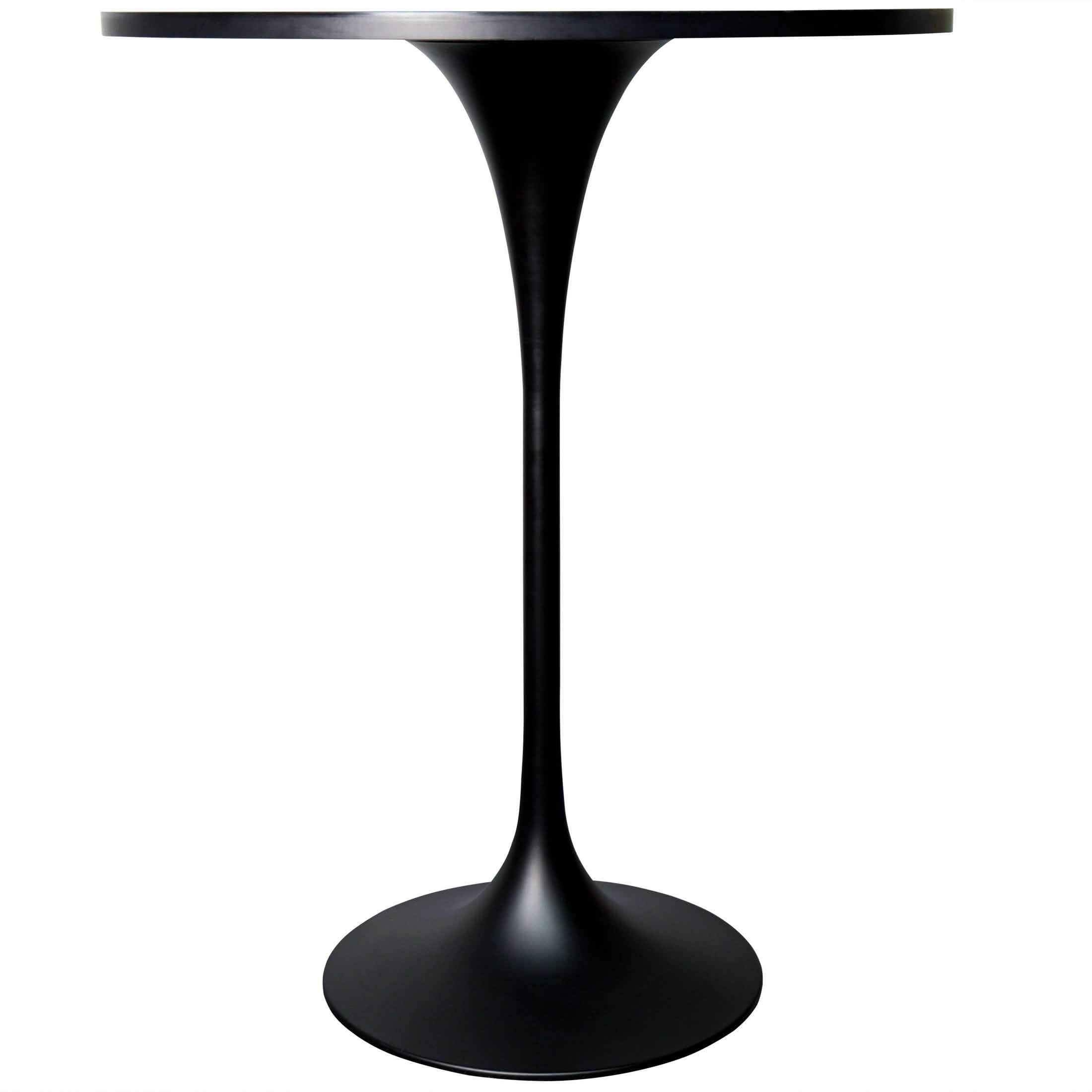 Verve Bar Height Dining Table with Round MDF/Sintered Stone/Resin Top & Black Stainless Steel Base