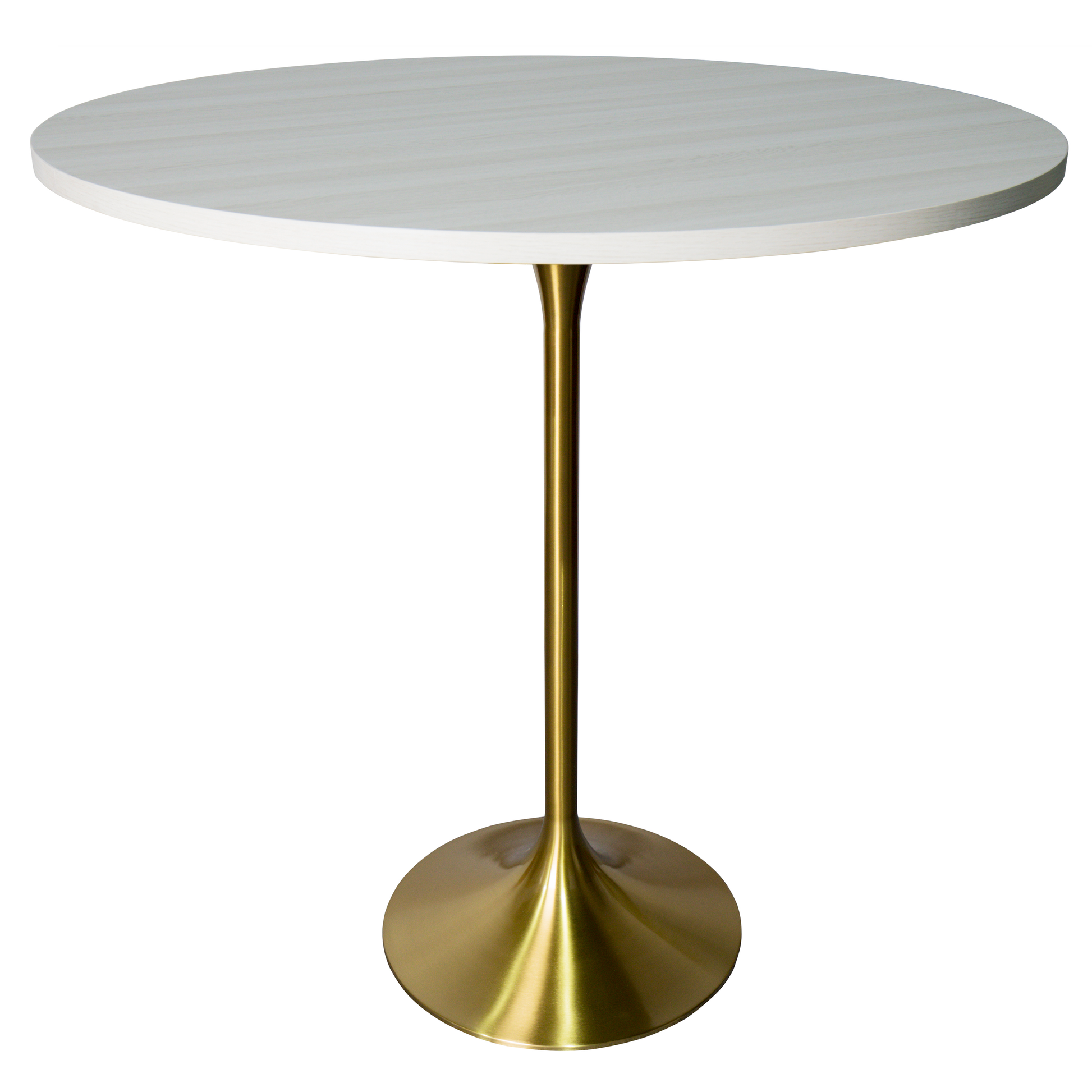 Verve Bar Height Dining Table with Round MDF/Sintered Stone/Resin Top & Gold Stainless Steel Base
