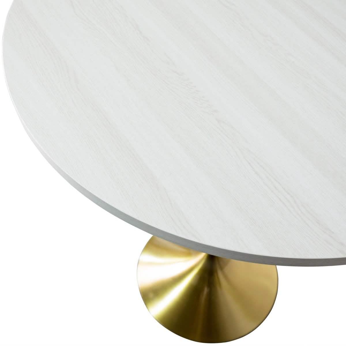 Verve Bar Height Dining Table with Round MDF/Sintered Stone/Resin Top & Gold Stainless Steel Base