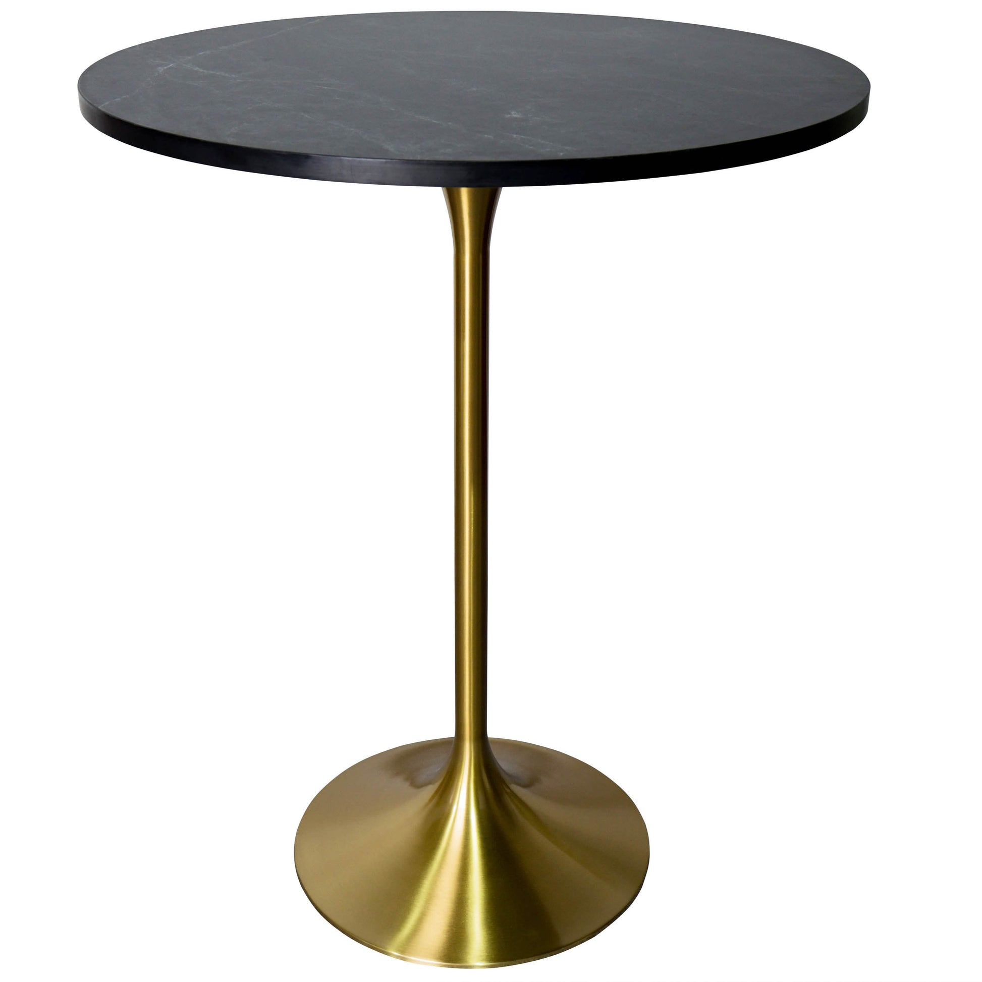 Verve Bar Height Dining Table with Round MDF/Sintered Stone/Resin Top & Gold Stainless Steel Base