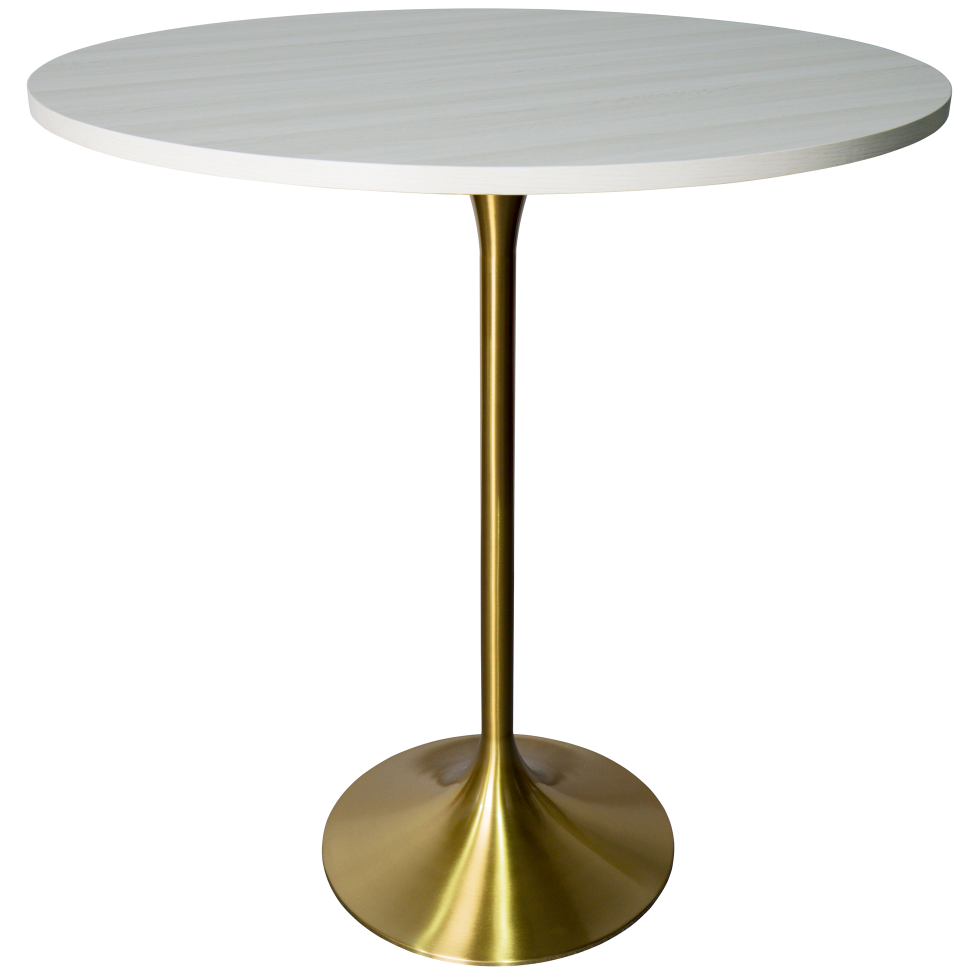 Verve Bar Height Dining Table with Round MDF/Sintered Stone/Resin Top & Gold Stainless Steel Base