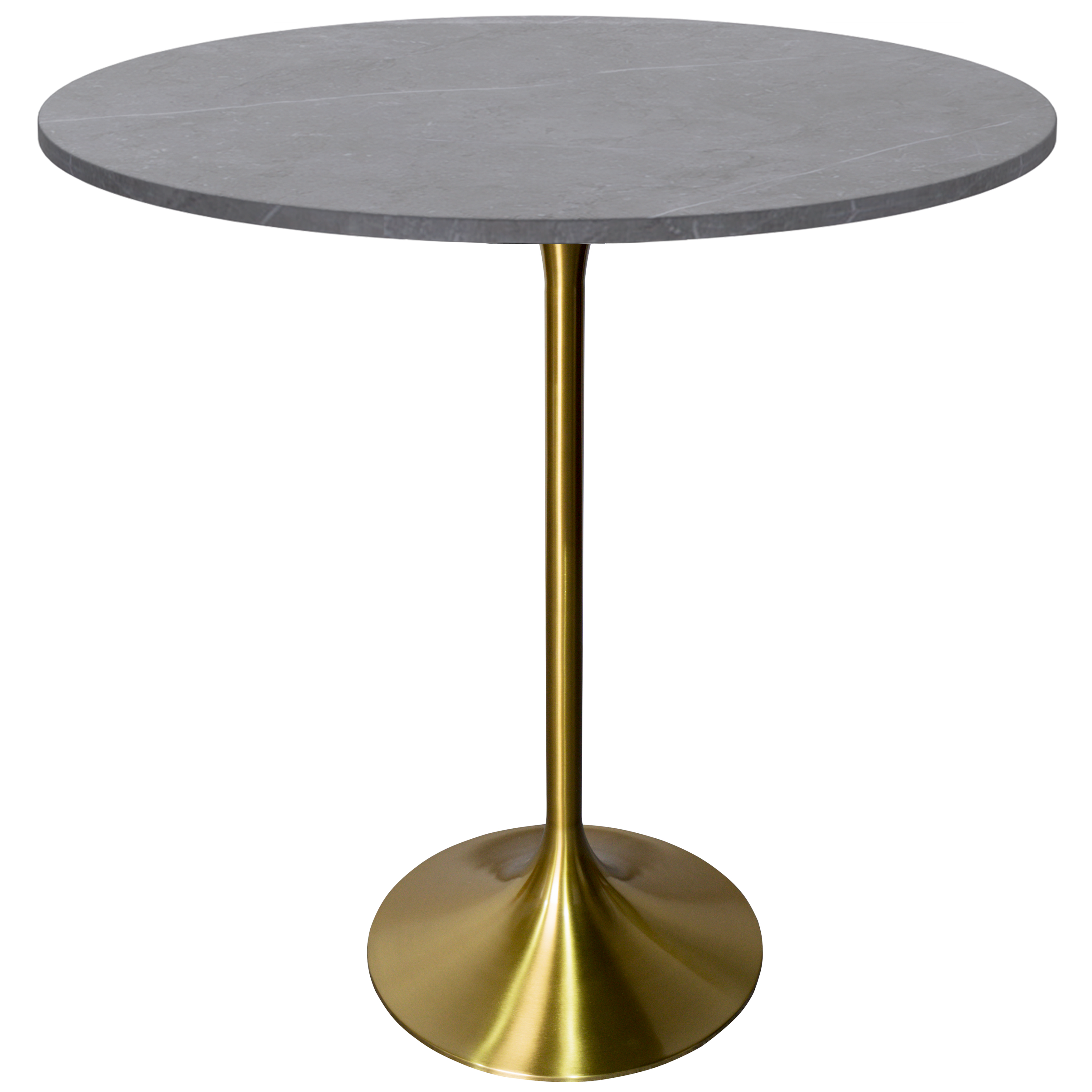 Verve Bar Height Dining Table with Round MDF/Sintered Stone/Resin Top & Gold Stainless Steel Base