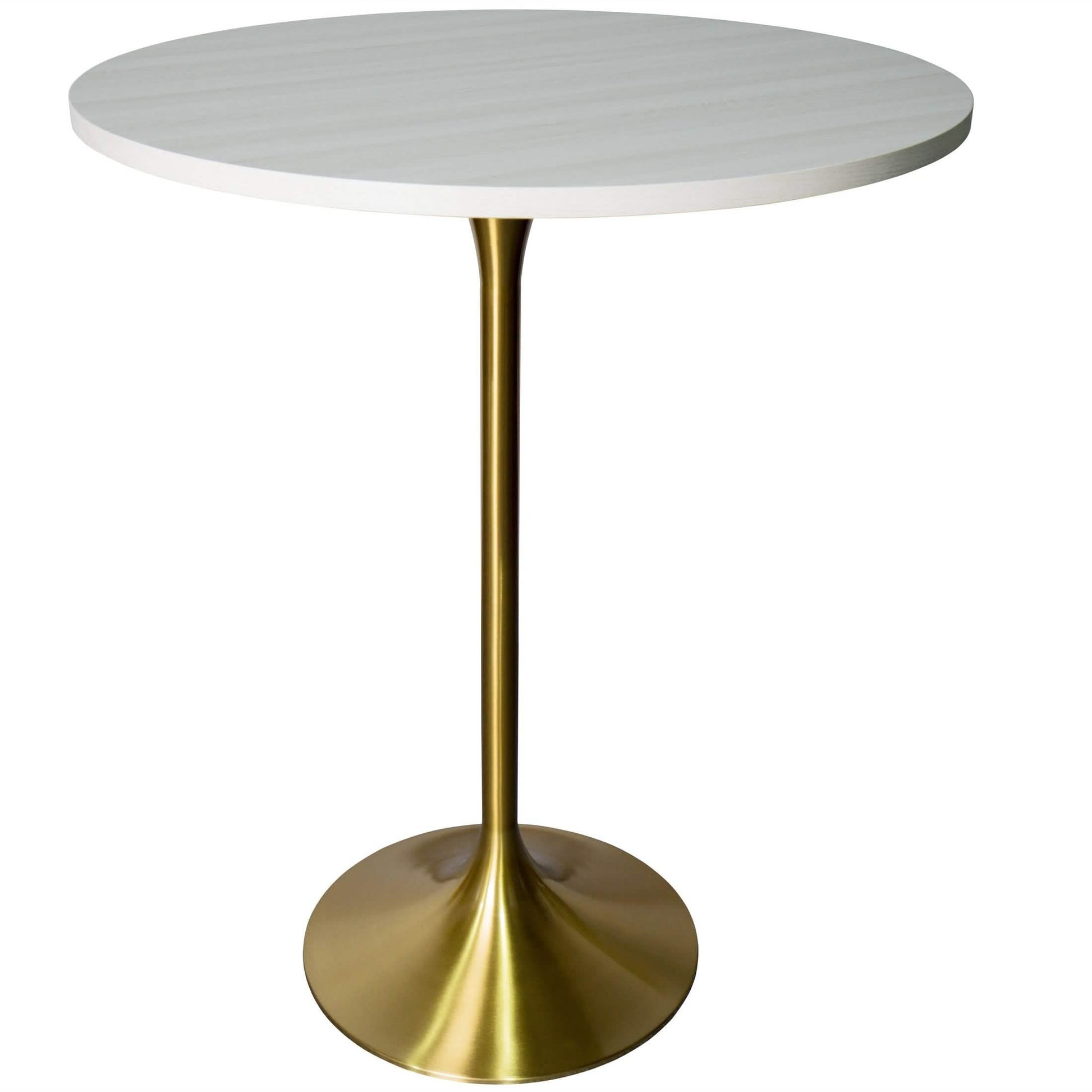 Verve Bar Height Dining Table with Round MDF/Sintered Stone/Resin Top & Gold Stainless Steel Base