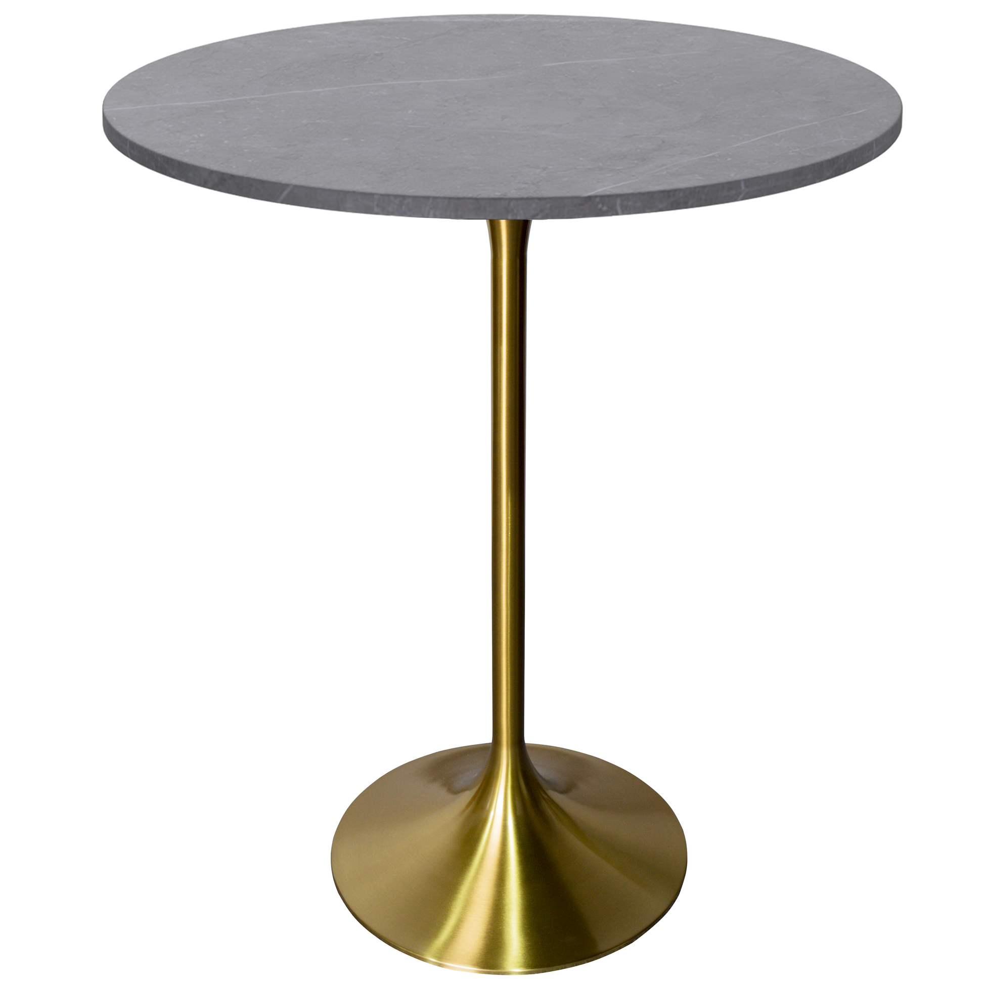 Verve Bar Height Dining Table with Round MDF/Sintered Stone/Resin Top & Gold Stainless Steel Base