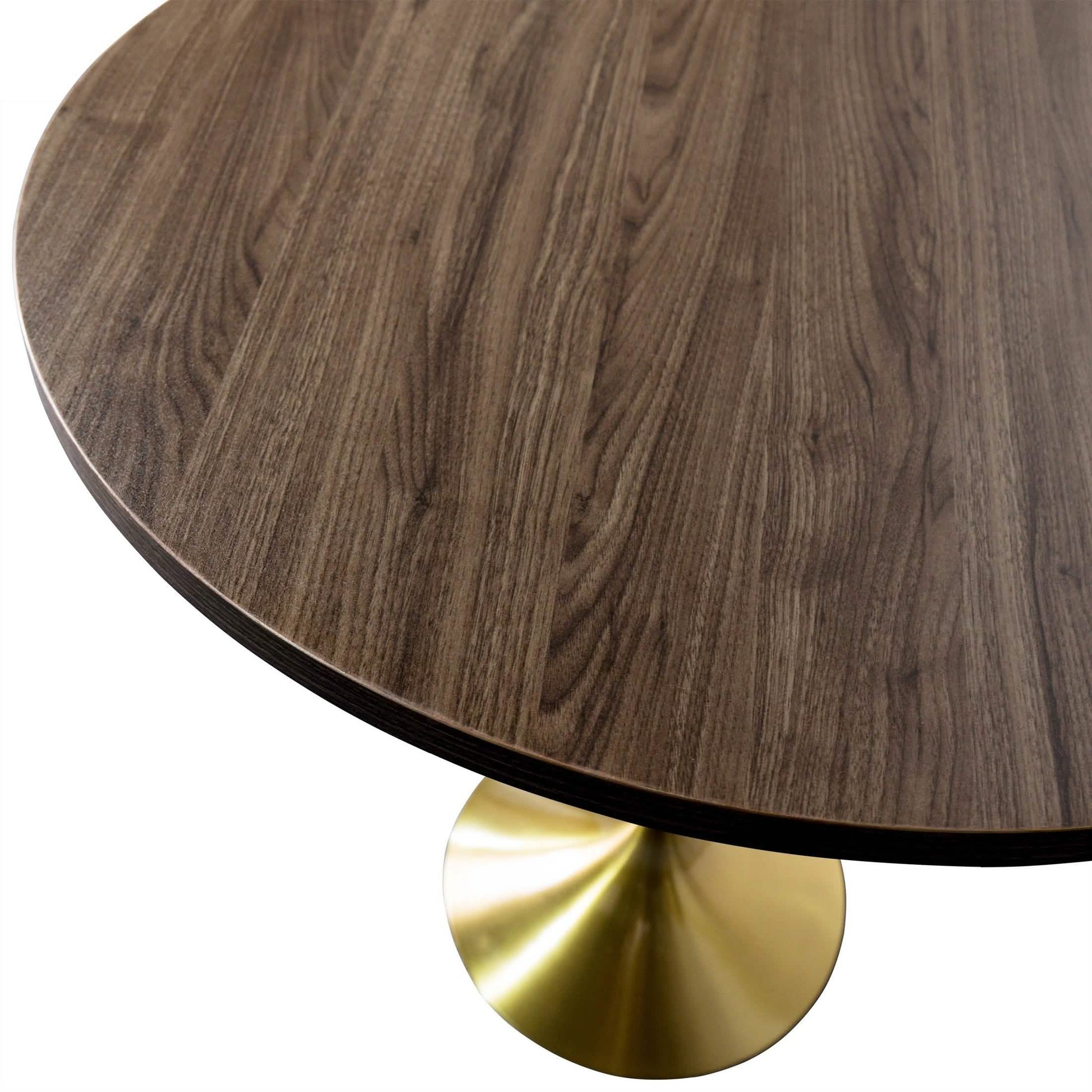 Verve Bar Height Dining Table with Round MDF/Sintered Stone/Resin Top & Gold Stainless Steel Base