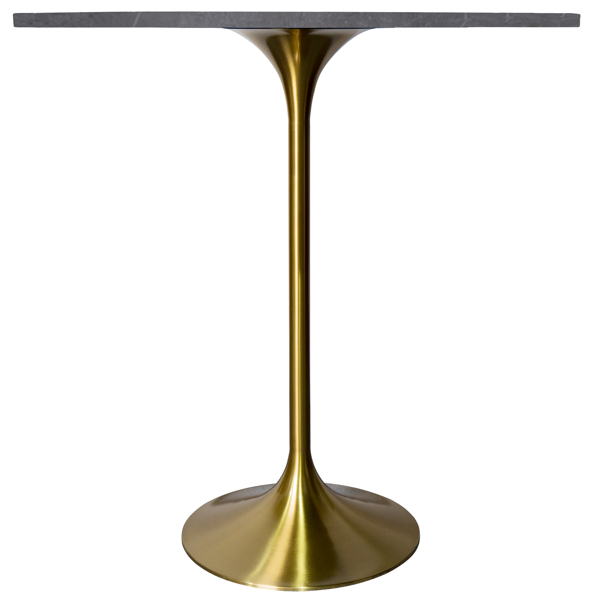 Verve Bar Height Dining Table with Round MDF/Sintered Stone/Resin Top & Gold Stainless Steel Base