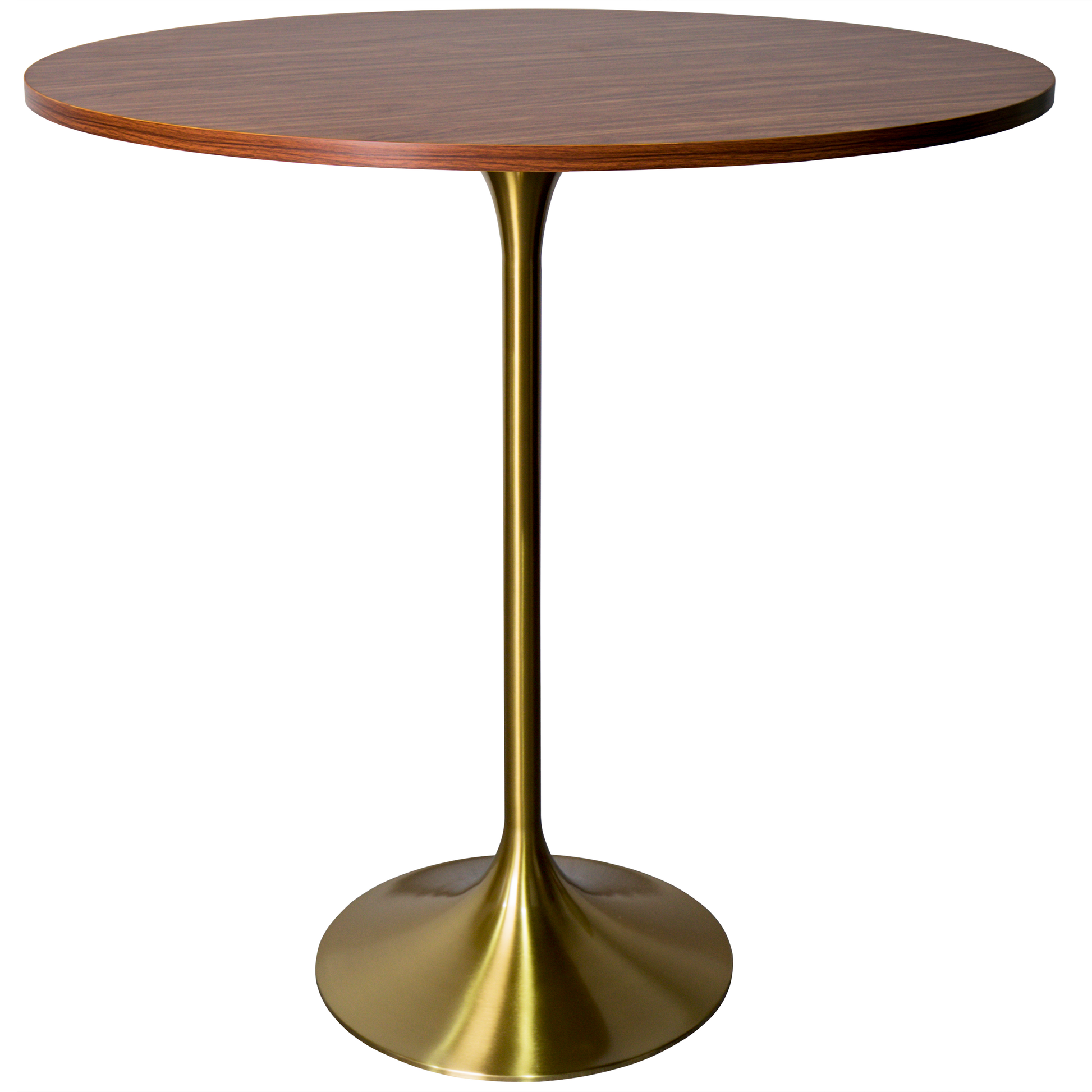 Verve Bar Height Dining Table with Round MDF/Sintered Stone/Resin Top & Gold Stainless Steel Base