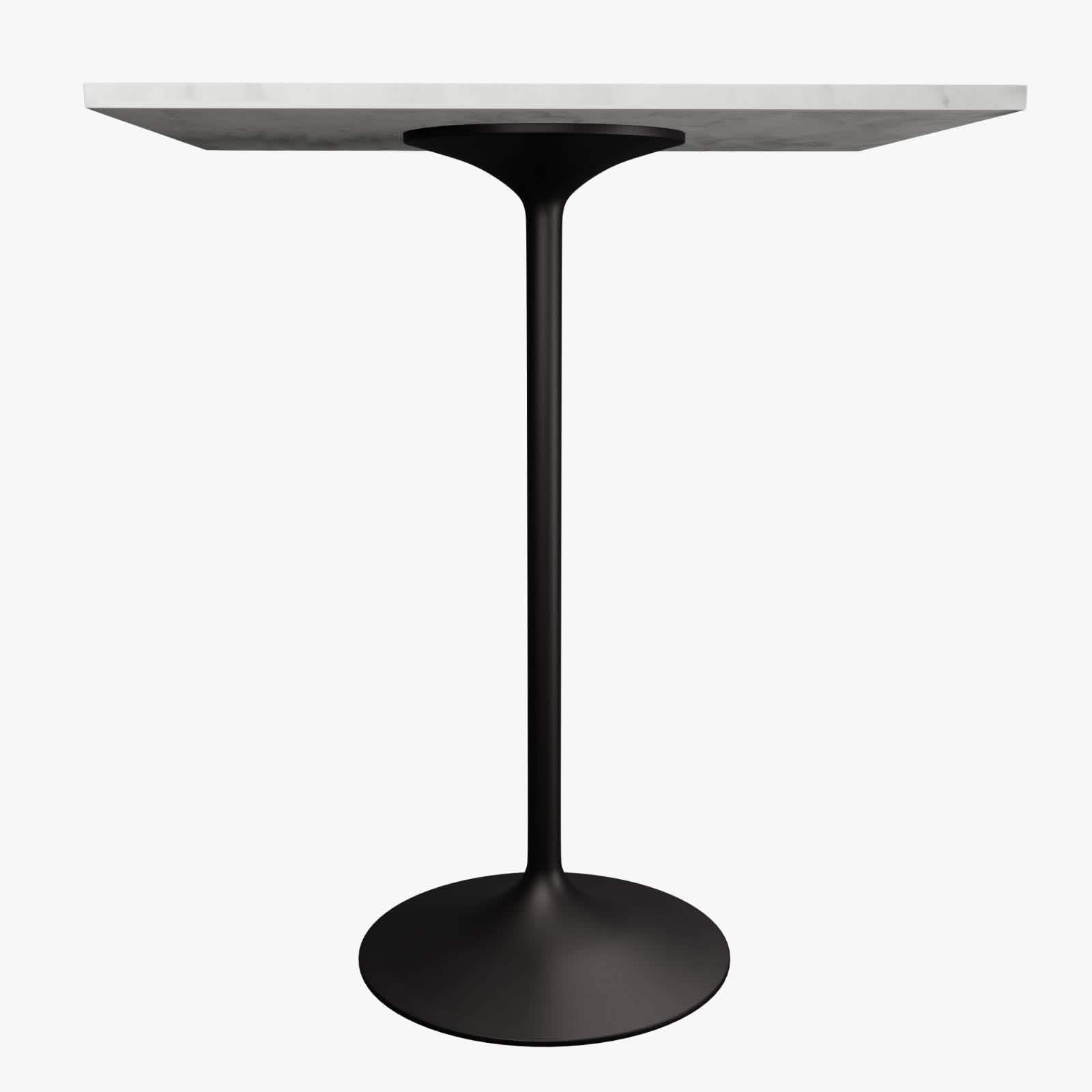 Verve Bar Height Dining Table with Square Resin Top and Black/Gold/White Stainless Steel Base