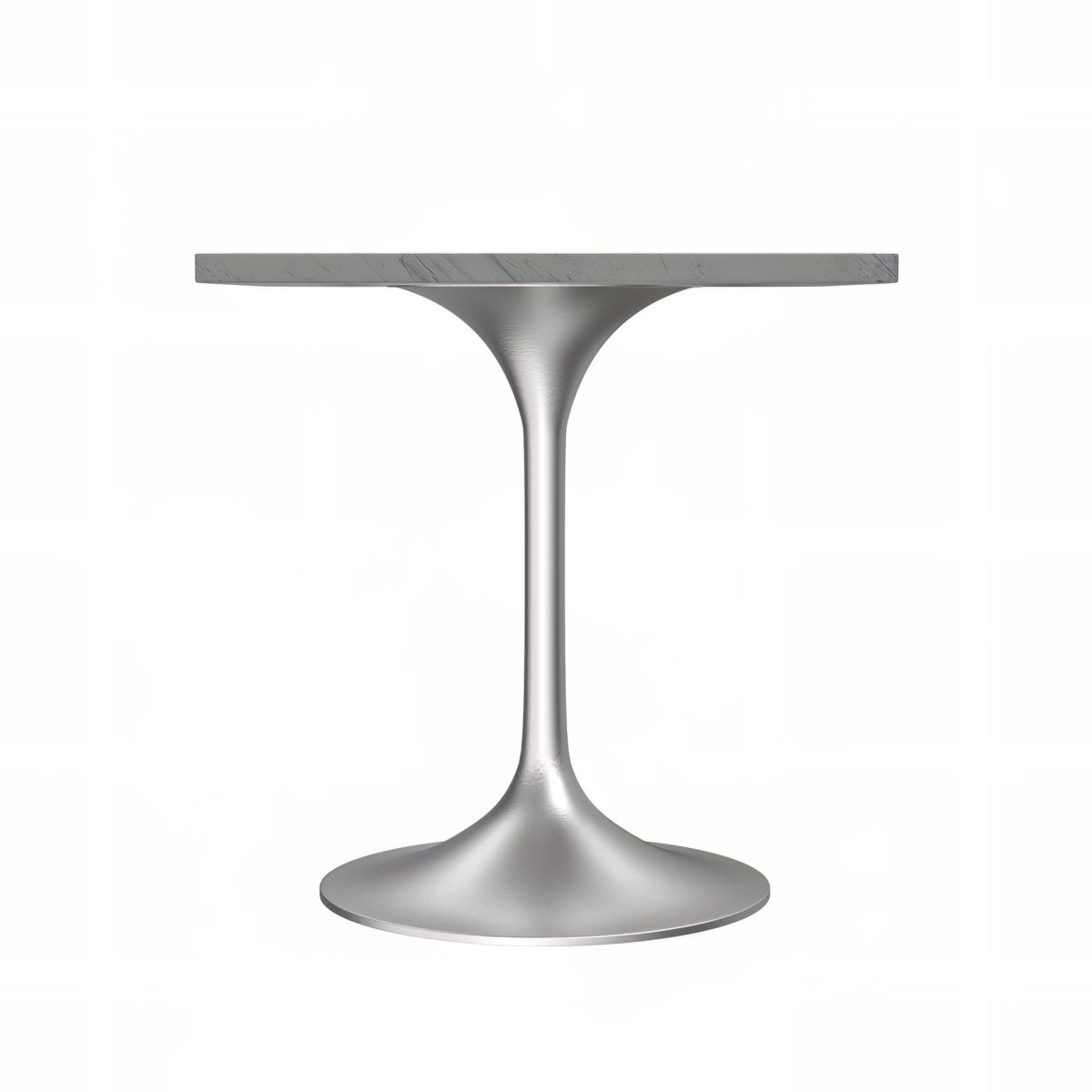 Verve Collection 24"Square Dining Table, Black/White/Brushed Gold Base with MDF Top 27 Inch Silver Marbled White Resin Dining Table Leisuremod