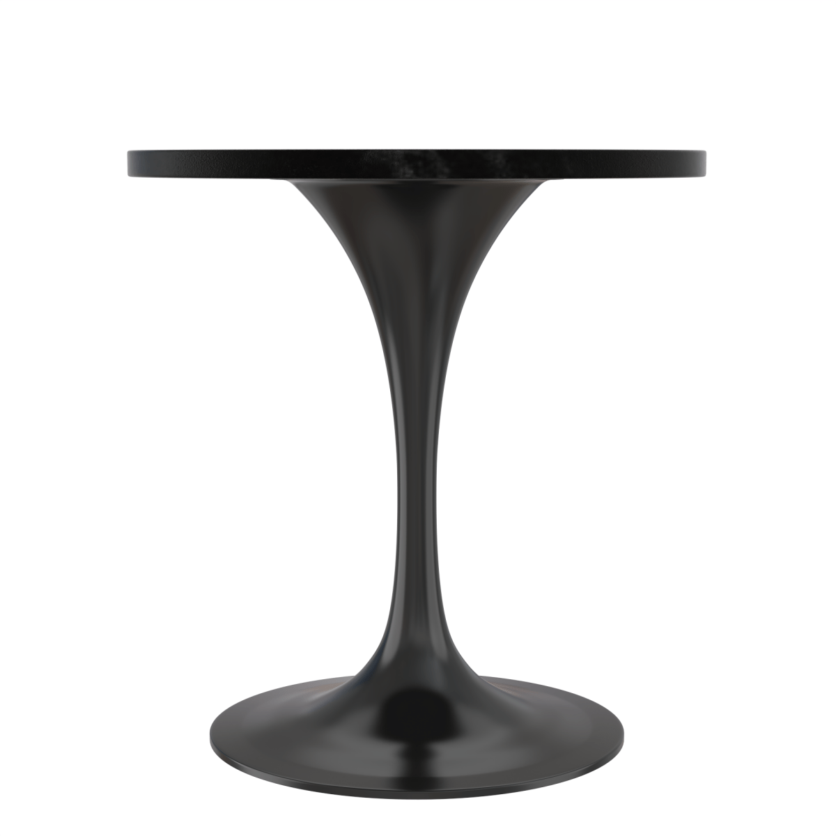 Verve Round Dining Table with MDF/Sintered Stone/Resin Tabletop in Black Stainless Steel Pedestal Base
