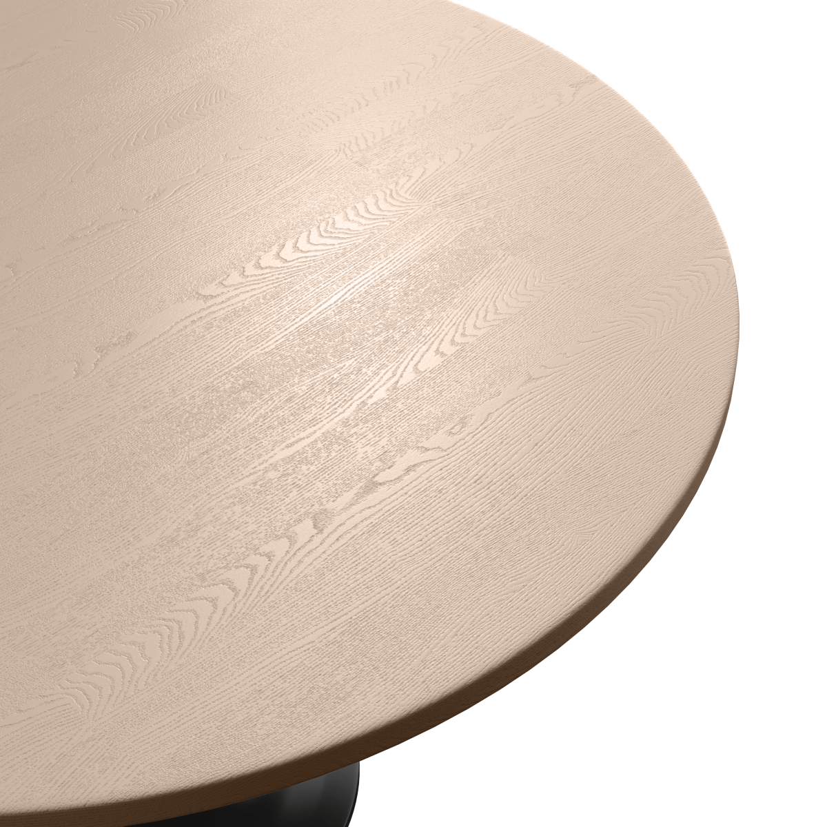 Verve Round Dining Table with MDF/Sintered Stone/Resin Tabletop in Black Stainless Steel Pedestal Base