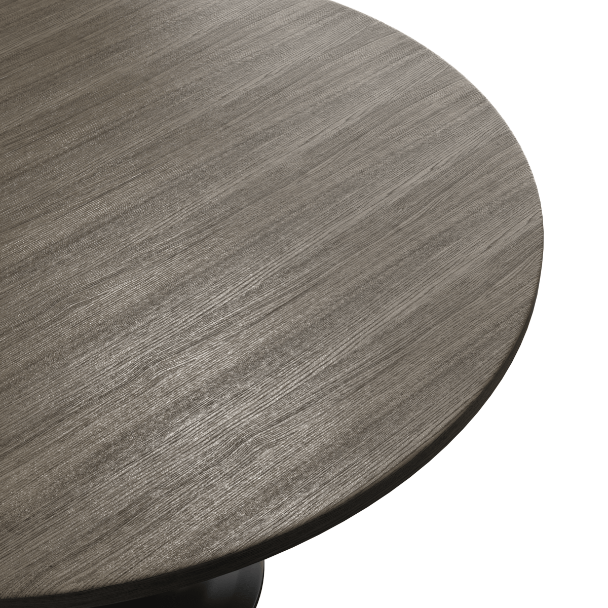 Verve Round Dining Table with MDF/Sintered Stone/Resin Tabletop in Black Stainless Steel Pedestal Base