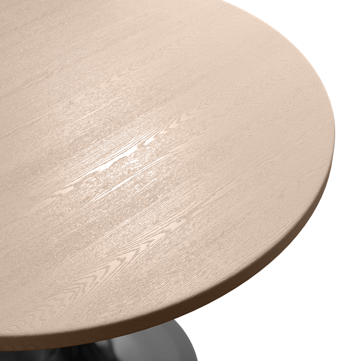 Verve Round Dining Table with MDF/Sintered Stone/Resin Tabletop in Black Stainless Steel Pedestal Base