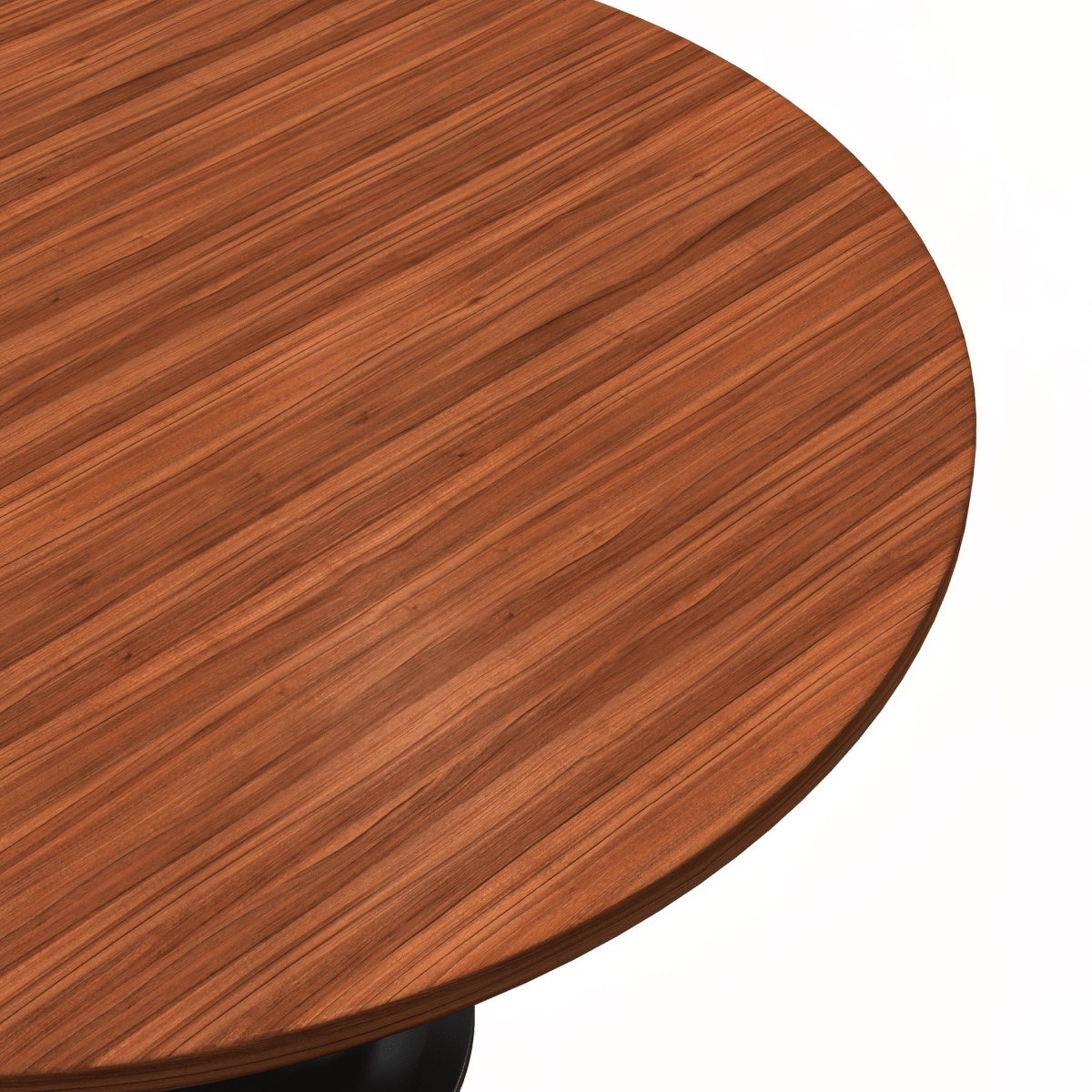 Verve Round Dining Table with MDF/Sintered Stone/Resin Tabletop in Black Stainless Steel Pedestal Base