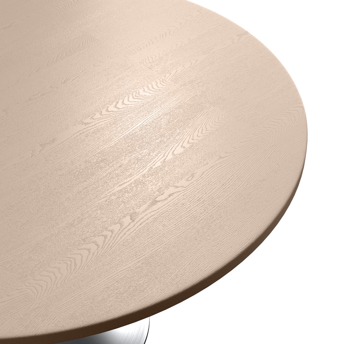 Verve Round Dining Table with MDF/Sintered Stone/Resin Tabletop in Silver Stainless Steel Pedestal Base