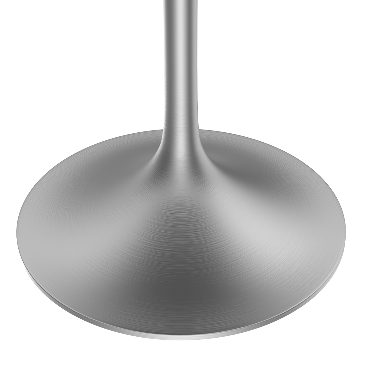 Verve Round Dining Table with MDF/Sintered Stone/Resin Tabletop in Silver Stainless Steel Pedestal Base