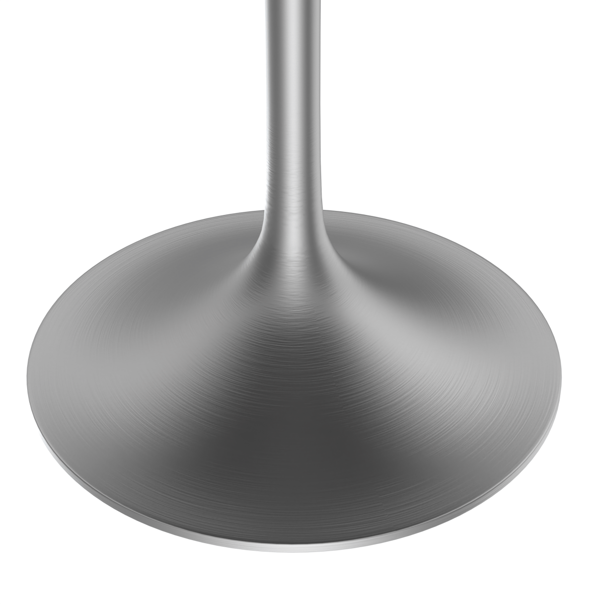 Verve Round Dining Table with MDF/Sintered Stone/Resin Tabletop in Silver Stainless Steel Pedestal Base