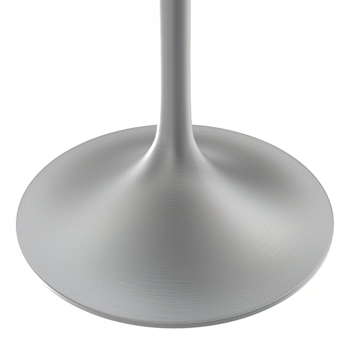 Verve Round Dining Table with MDF/Sintered Stone/Resin Tabletop in Silver Stainless Steel Pedestal Base