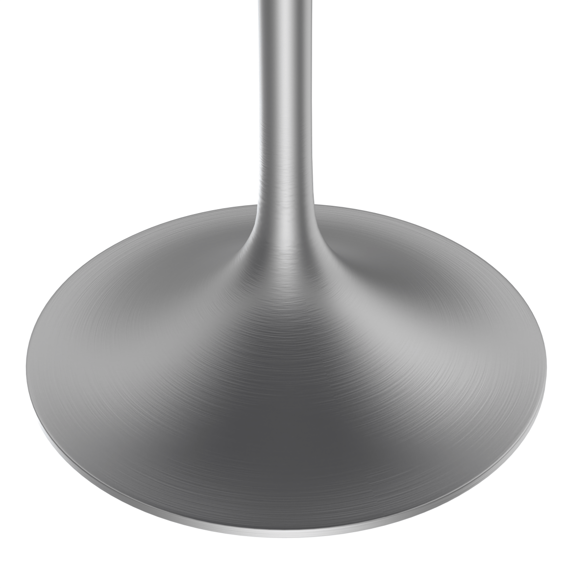 Verve Round Dining Table with MDF/Sintered Stone/Resin Tabletop in Silver Stainless Steel Pedestal Base