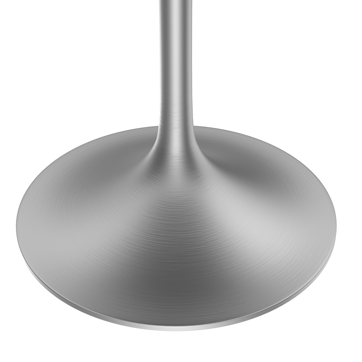 Verve Round Dining Table with MDF/Sintered Stone/Resin Tabletop in Silver Stainless Steel Pedestal Base