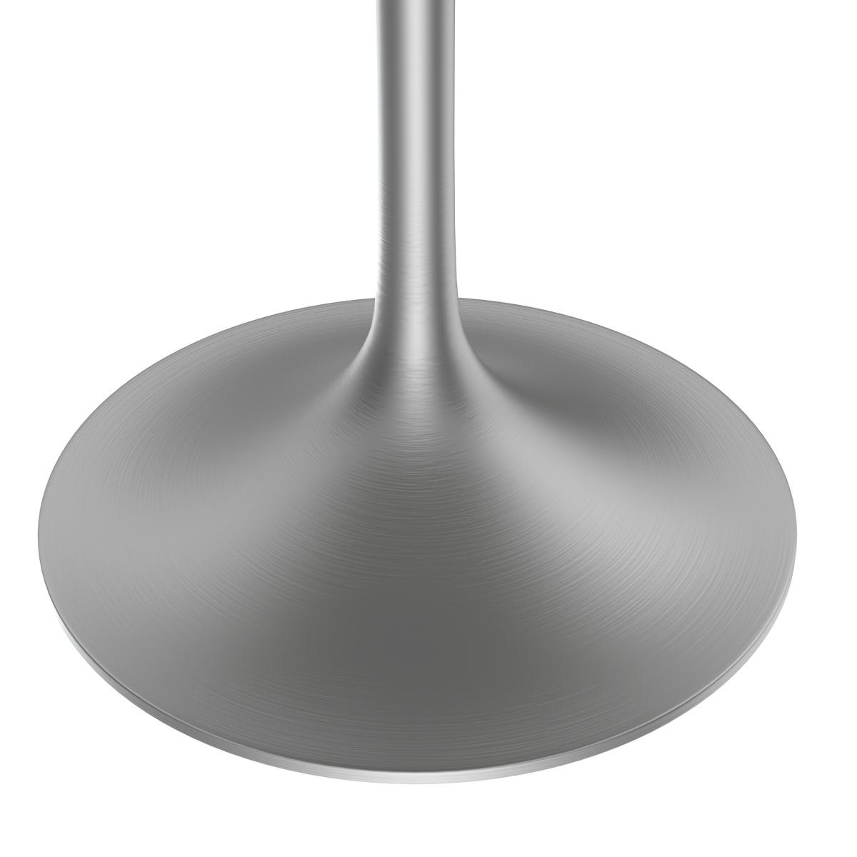 Verve Round Dining Table with MDF/Sintered Stone/Resin Tabletop in Silver Stainless Steel Pedestal Base