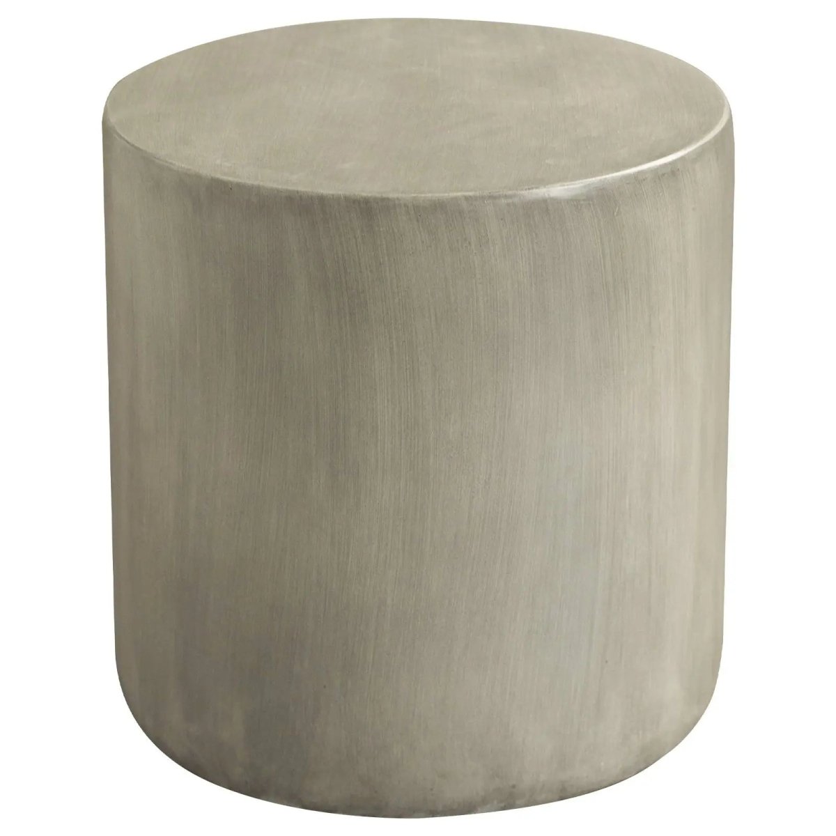 Vintara Round Fiberstone Side Table with Brushed Finish – Indoor & Outdoor Accent Table Cement Grey Side Table LeisureMod