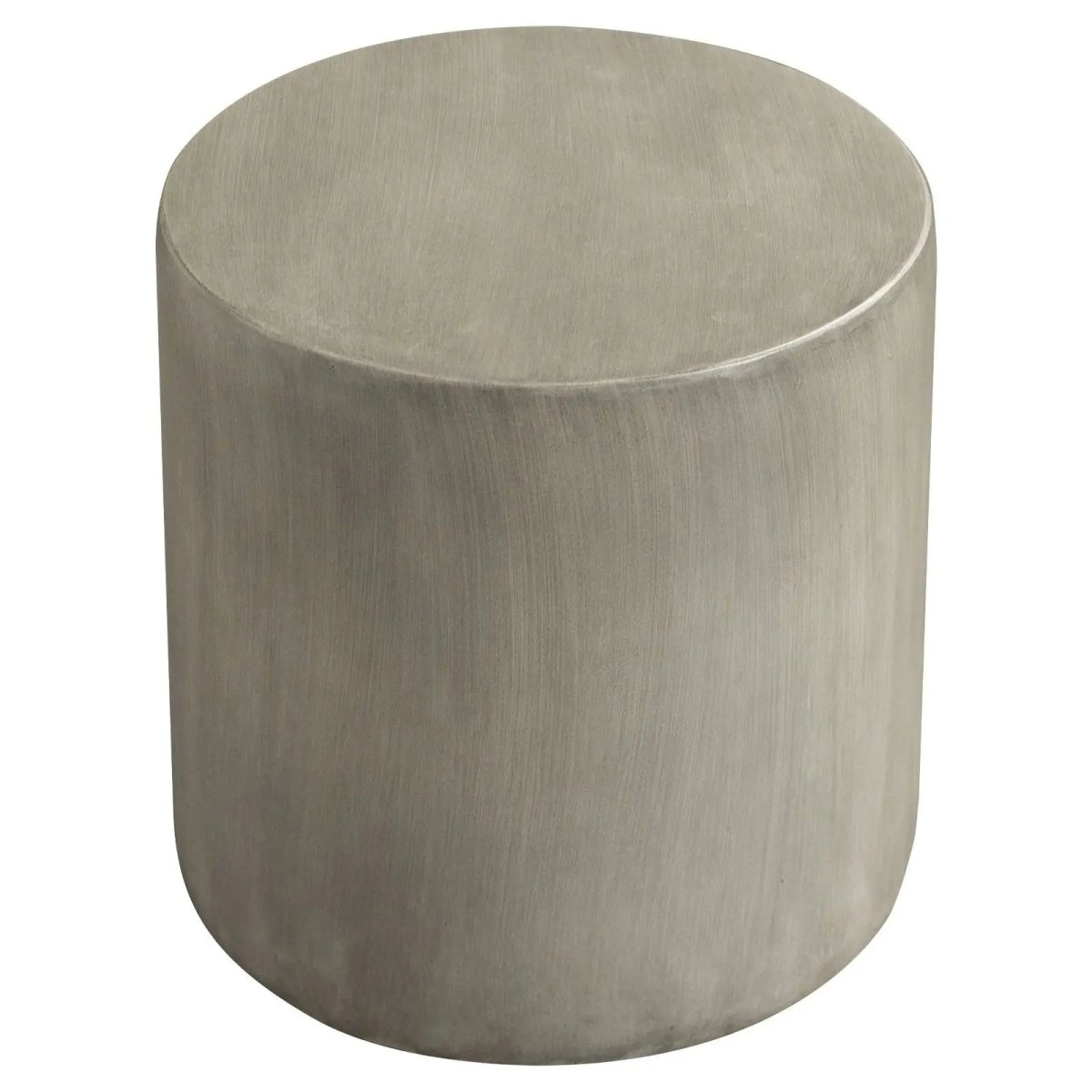 Vintara Round Fiberstone Side Table with Brushed Finish – Indoor & Outdoor Accent Table Cement Grey Side Table LeisureMod