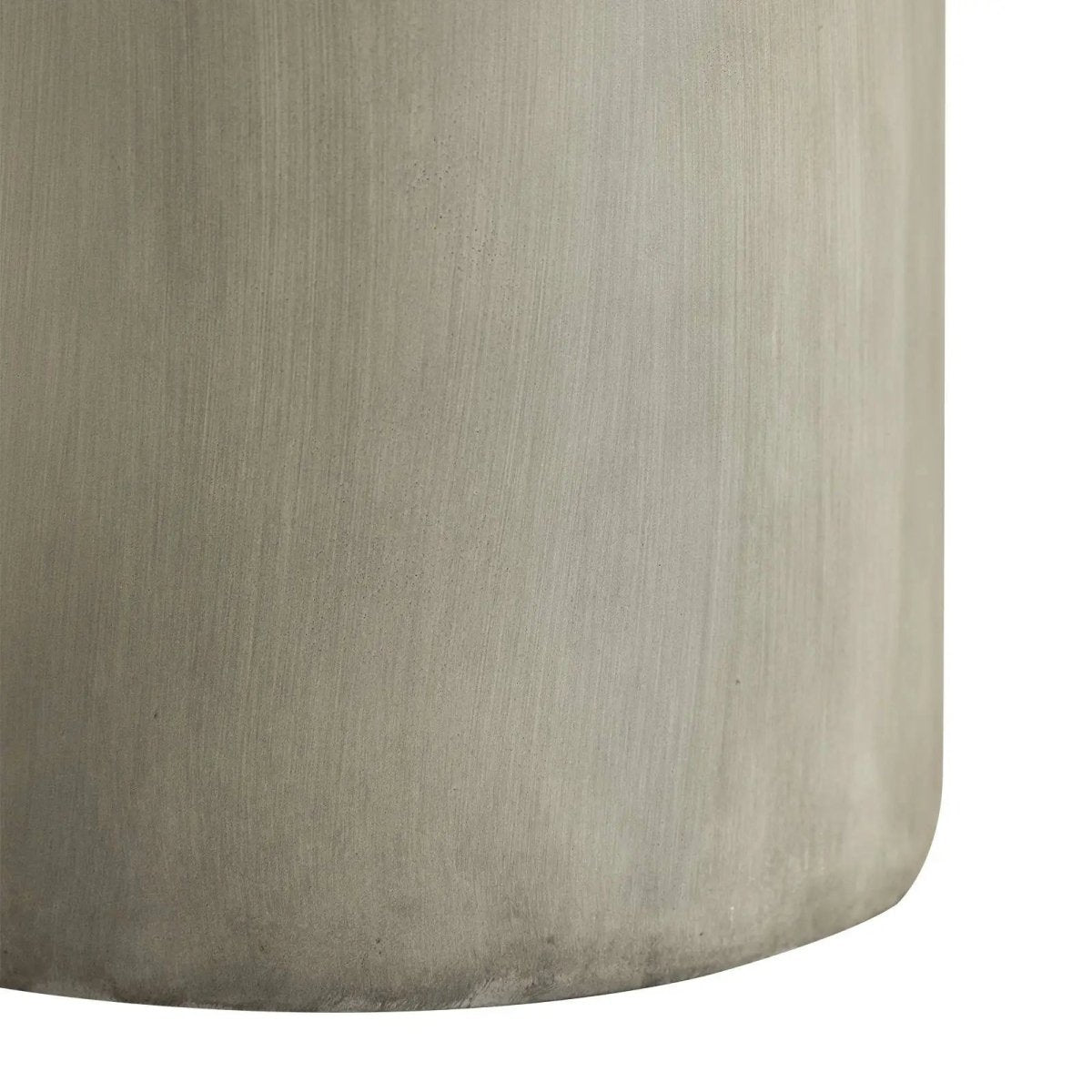 Vintara Round Fiberstone Side Table with Brushed Finish – Indoor & Outdoor Accent Table Cement Grey Side Table LeisureMod