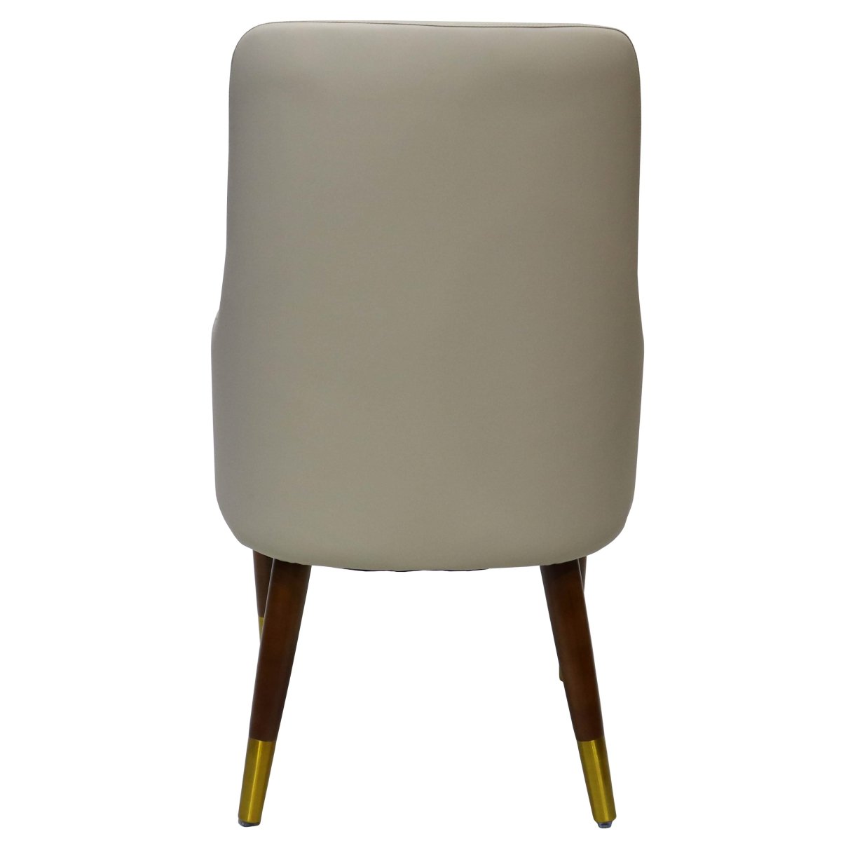 Viva Collection Modern Wooden Dining Arm Chair Upholstered Seat in Leather with Rubber Wood Base Set of 4