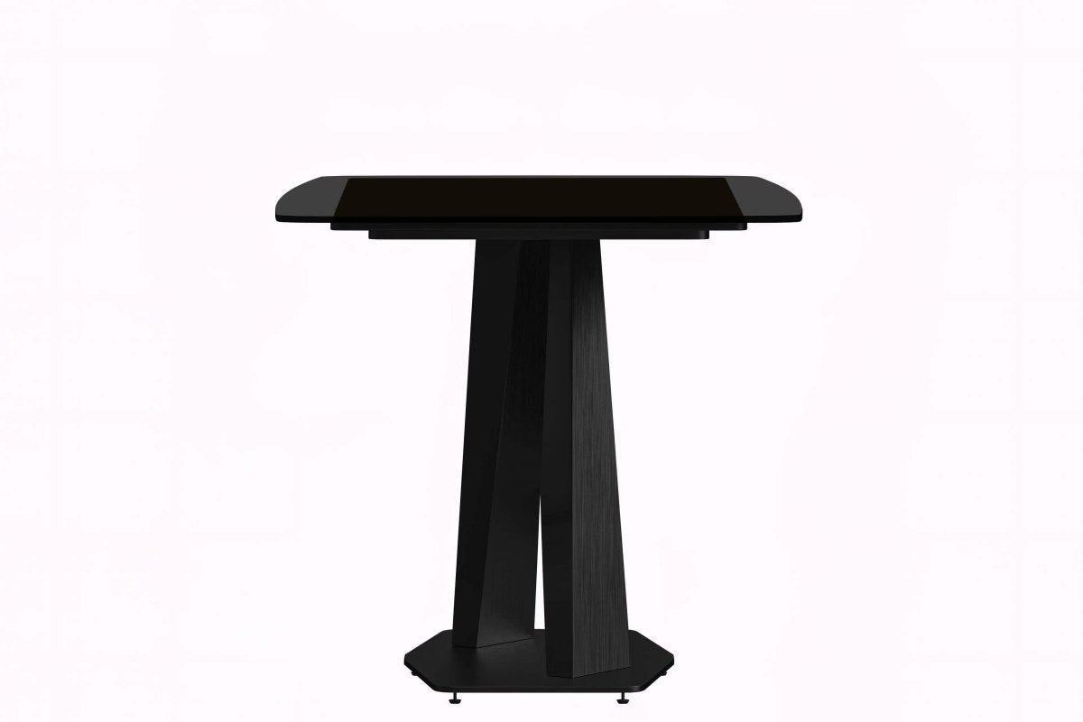 Voren 7 - Piece Dining Set with 55" Rectangular Dining Table in Black Glass Top and 6 Leather/Velvet/Suede Fabric Dining Chairs