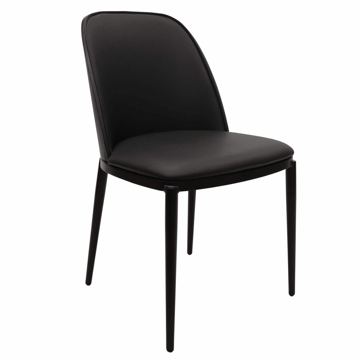Voren 7 - Piece Dining Set with 55" Rectangular Dining Table in Black Glass Top and 6 Leather/Velvet/Suede Fabric Dining Chairs
