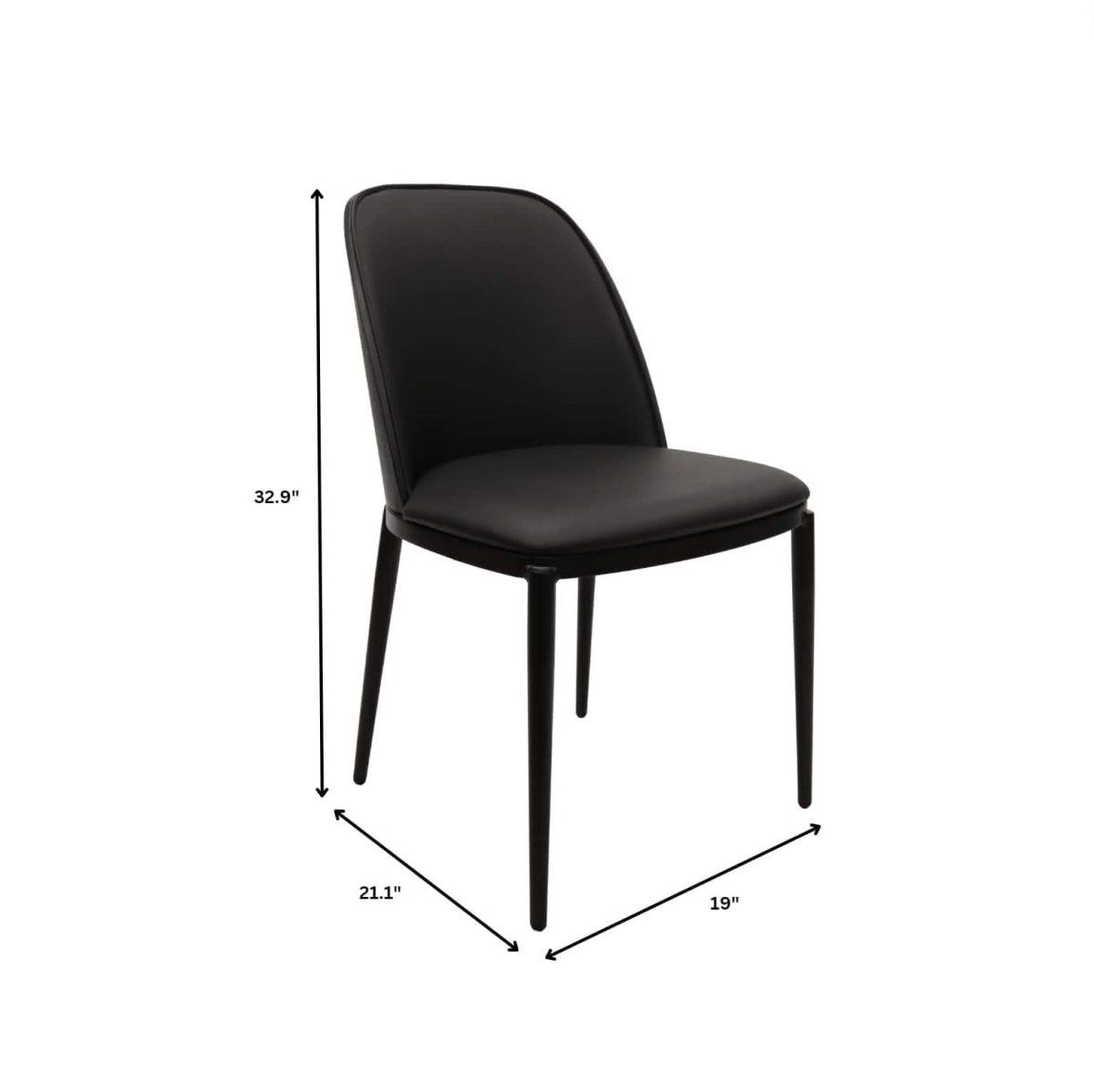 Voren 7 - Piece Dining Set with 55" Rectangular Dining Table in Black Glass Top and 6 Leather/Velvet/Suede Fabric Dining Chairs