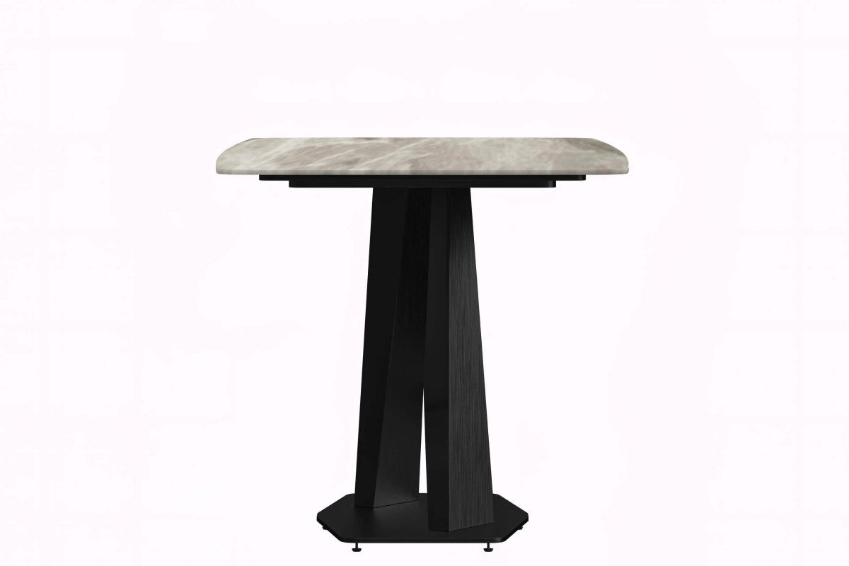 Voren 7 - Piece Dining Set with 55" Rectangular Dining Table in Deep Grey Sintered Stone and 6 Leather/Velvet/Suede Fabric Dining Chairs