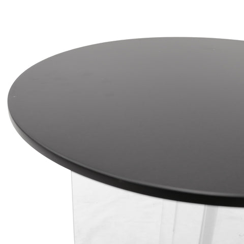 Valore Side Table with Round MDF Tabletop and Sturdy Acrylic Cross Base