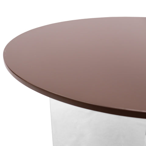 Valore Side Table with Round MDF Tabletop and Sturdy Acrylic Cross Base