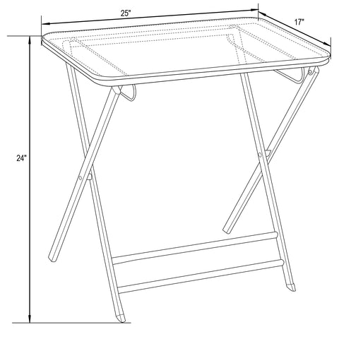 Victorian Acrylic Foldable End Side Table Tray with Chrome Metal Legs