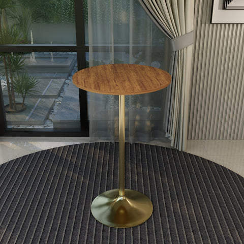 Verve Bar Height Dining Table with Round MDF, Sintered Stone, or Resin Top & Gold Stainless Steel Base