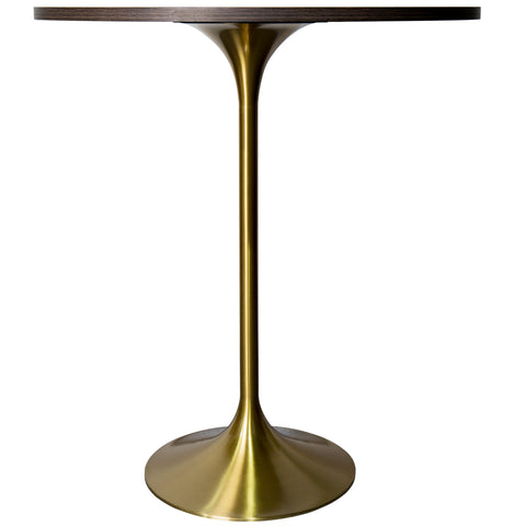 Verve Bar Height Dining Table with Round MDF, Sintered Stone, or Resin Top & Gold Stainless Steel Base