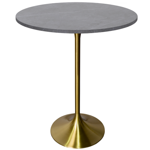 Verve Bar Height Dining Table with Round MDF, Sintered Stone, or Resin Top & Gold Stainless Steel Base