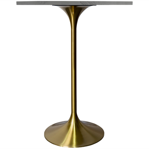 Verve Bar Height Dining Table with Round MDF, Sintered Stone, or Resin Top & Gold Stainless Steel Base