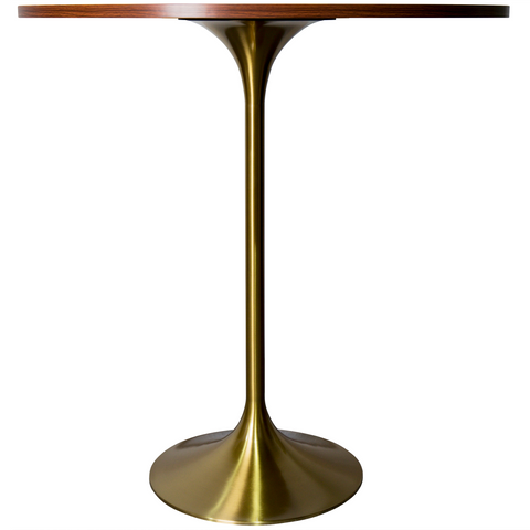 Verve Bar Height Dining Table with Round MDF, Sintered Stone, or Resin Top & Gold Stainless Steel Base