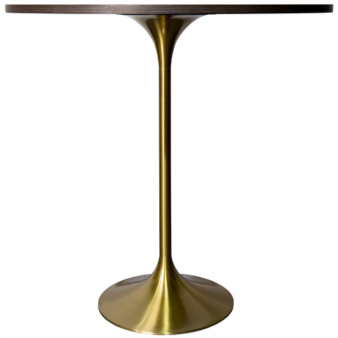 Verve Bar Height Dining Table with Round MDF, Sintered Stone, or Resin Top & Gold Stainless Steel Base