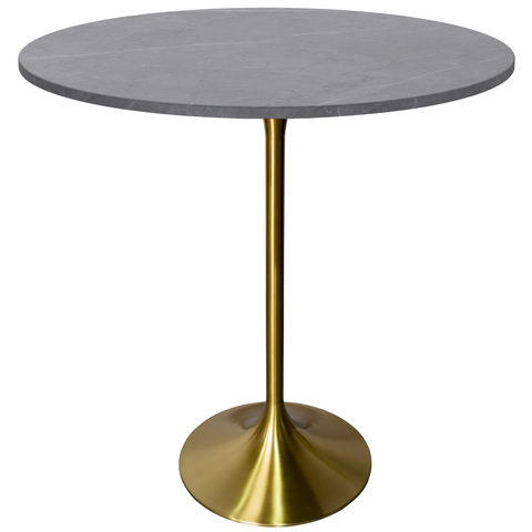 Verve Bar Height Dining Table with Round MDF, Sintered Stone, or Resin Top & Gold Stainless Steel Base