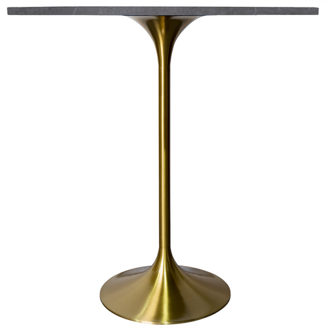 Verve Bar Height Dining Table with Round MDF, Sintered Stone, or Resin Top & Gold Stainless Steel Base