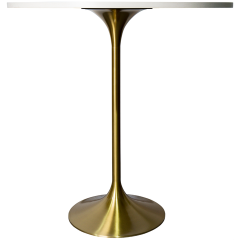 Verve Bar Height Dining Table with Round MDF, Sintered Stone, or Resin Top & Gold Stainless Steel Base